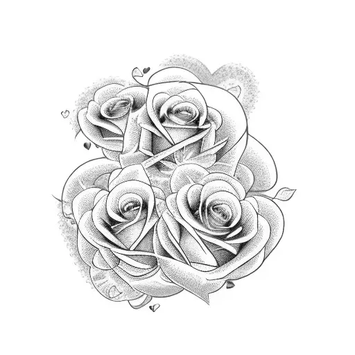 Tramp Stamp Heart With Roses Surrounding It With Initials C.S.A In Cursive In The Middle Of The Heart tattoo design idea