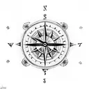 a clock with an inside of compass attached to an anchor  tattoo design idea