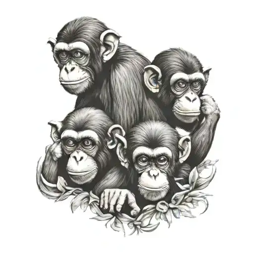 hear no evil see no evil speak no evil monkeys for forearm  tattoo design idea