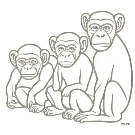 hear no evil see no evil speak no evil monkeys tattoo design idea