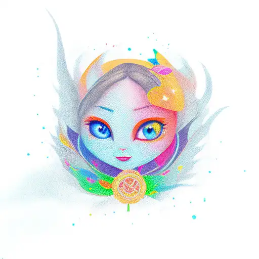 open book, colour pop, fae, magic, acotar tattoo design idea