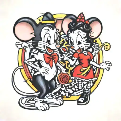 jerry the mouse and betty boop tattoo design idea