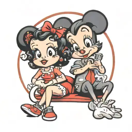 betty boop and jerry the mouse  tattoo design idea