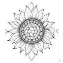 Sunflower tattoo design idea