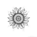 Sunflower tattoo design idea