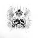 k9, skull, assassin's creed  tattoo design idea