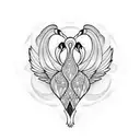 feminine swan facing backwards  tattoo design idea