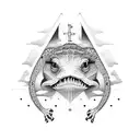 catholic peace crocadile tattoo design idea