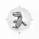 catholic peace crocadile tattoo design idea