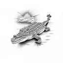 catholic peace crocadile tattoo design idea