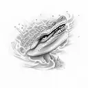 catholic peace crocadile tattoo design idea