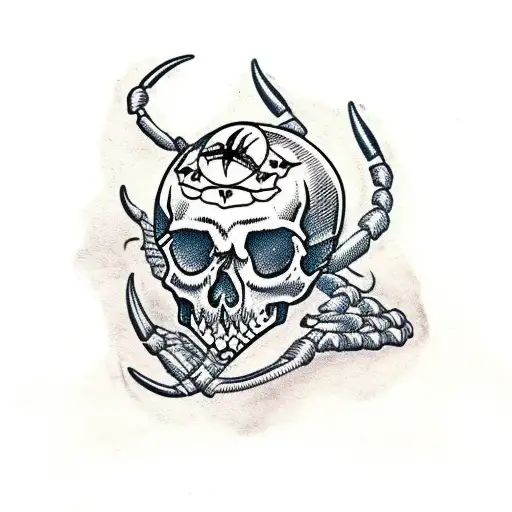 skull with scorpions tattoo design idea