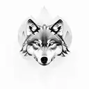 2 wolves tattoo design idea