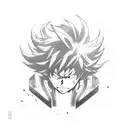 Combine elements from Yuji Itadori's Black Flash and Deku from My Hero Academia in a dynamic action pose tattoo design idea