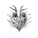broken heart tattoo design idea