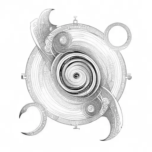 a simple tattoo design of birds flying in a 3 spiral, black ink,... -  Arthub.ai