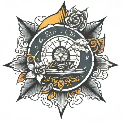 Better sun in the office than rain in the summer house tattoo design idea