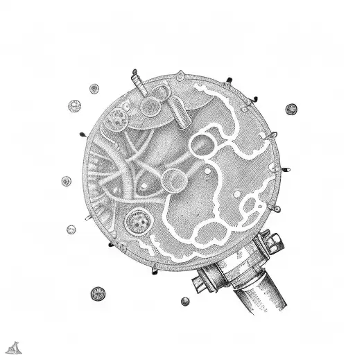 A minimalist tattoo of a microscope tattoo design idea