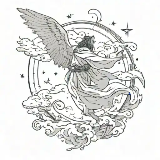 The most powerful God who can touch the wind and the night in seconds tattoo design idea