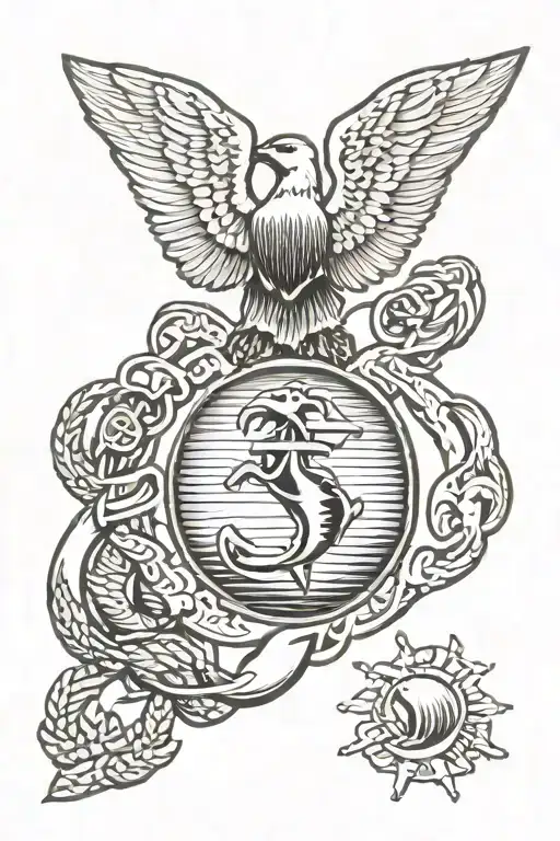 Marine Corps symbol tattoo design idea