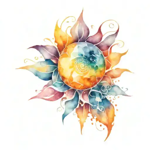 fractal sun tattoo design idea