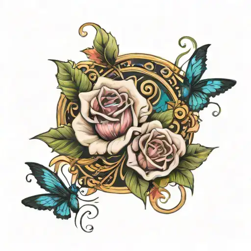 Giovanni vertical with Emilia horizontal using a shared letter   tattoo design idea