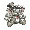 Mr Bean teddy tattoo design idea