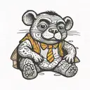 Mr Bean teddy tattoo design idea