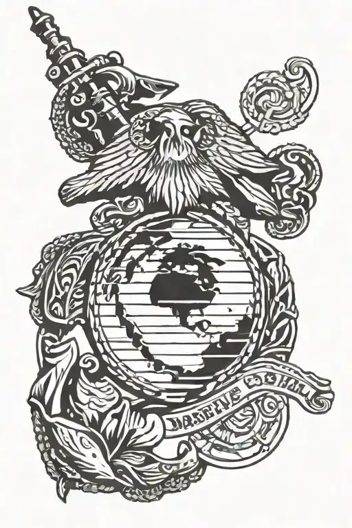 united states marine corps, law enforcement tattoo design idea