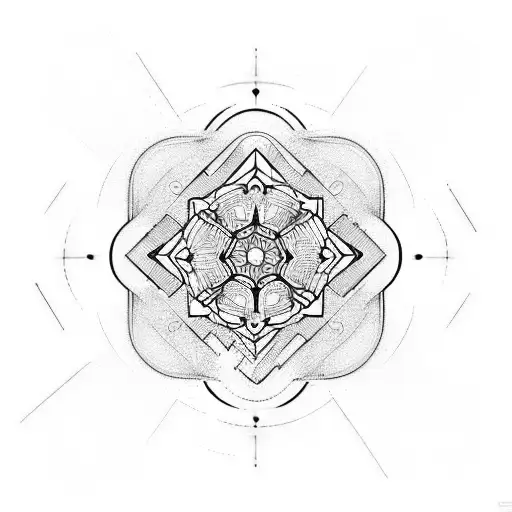 futuristic logo, geometric, mandala tattoo tattoo design idea
