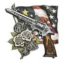 flag cross 2nd amendment tattoo design idea