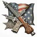 flag cross 2nd amendment tattoo design idea