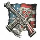 flag cross 2nd amendment tattoo design idea