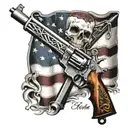 flag cross 2nd amendment tattoo design idea