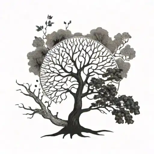 A tree of life tattoo symbolizing resilience and growth after surviving suicide, father of a son  tattoo design idea