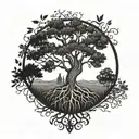 A tree of life tattoo symbolizing resilience and growth after surviving suicide, father of a son  tattoo design idea