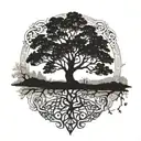 A tree of life tattoo symbolizing resilience and growth after surviving suicide, father of a son  tattoo design idea