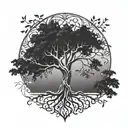 A tree of life tattoo symbolizing resilience and growth after surviving suicide, father of a son  tattoo design idea
