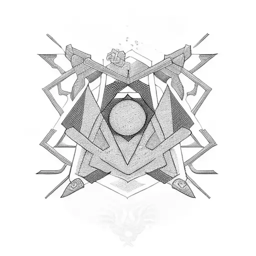 Combine the symbols of tranquility and weightlifting in a blackwork tattoo tattoo design idea