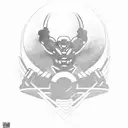 Combine the Call of Duty logo with a silhouette of a weightlifter in action tattoo design idea