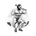 Combine the Call of Duty logo with a silhouette of a weightlifter in action tattoo design idea