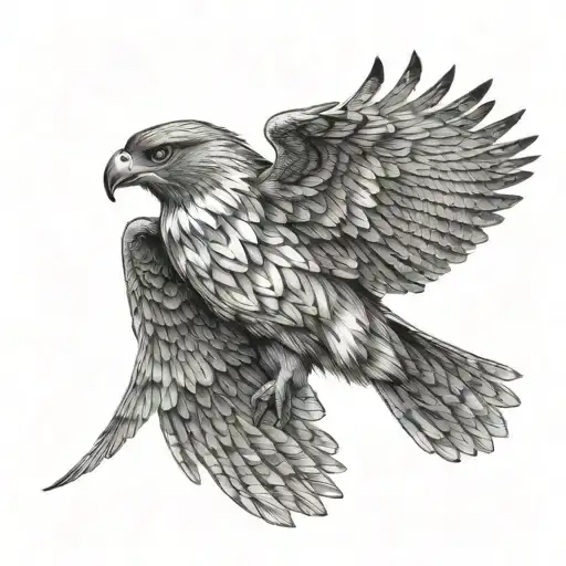 Hawk swooping tattoo design idea