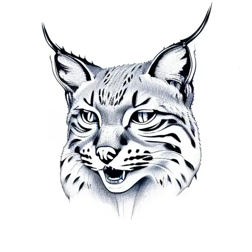 bobcat's skull tattoo design idea