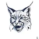 bobcat's skull tattoo design idea