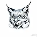 bobcat's skull tattoo design idea