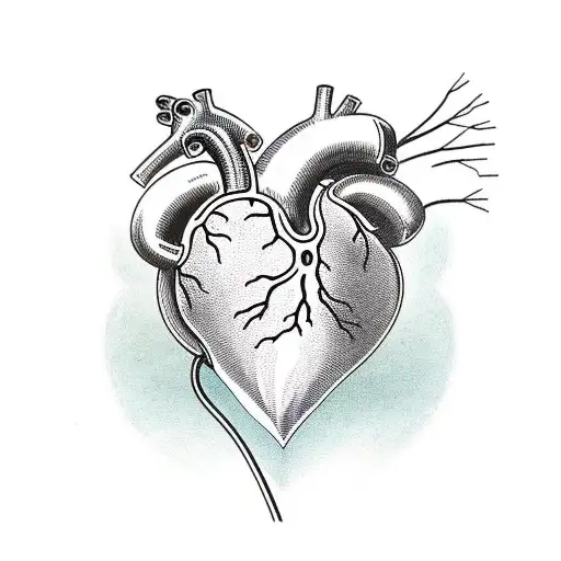 human heart made of steel with exposed wires in traditional oldshool tattoo style tattoo design idea