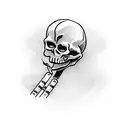 skeleton smoking a cigarette  tattoo design idea
