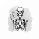 skeleton smoking a cigarette  tattoo design idea