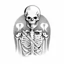 skeleton smoking a cigarette  tattoo design idea