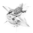 bird skeleton tattoo design idea